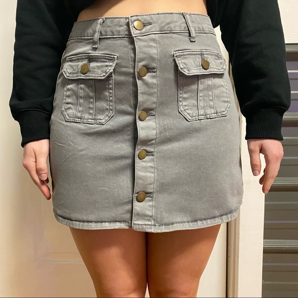 Altar’d State front button grey shirt - size extra small